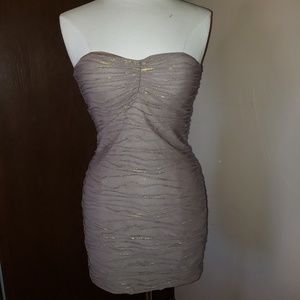 Tan and gold evening dress